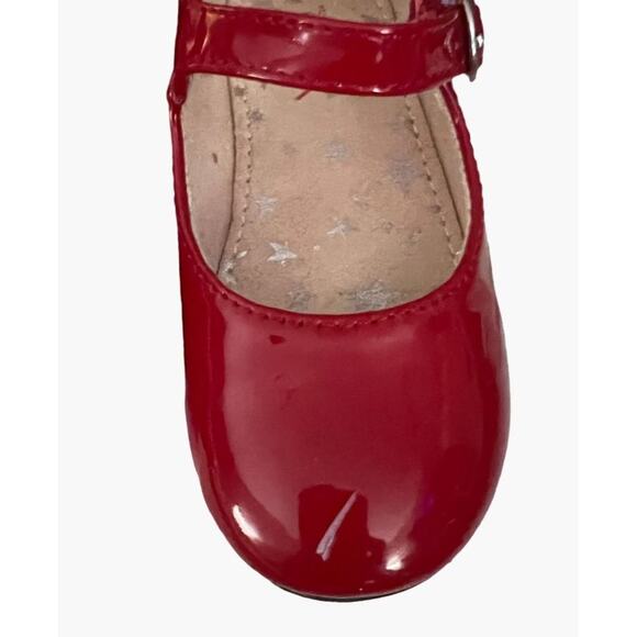 Nordstrom Red Patent Glitter Heel Toddler Girls Size 8 Velcro Buckle Closure Dor - Picture 5 of 10